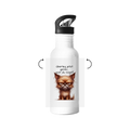 Edelstahl-Trinkflasche Hund "überleg jetzt genau....was du sagst!!!"