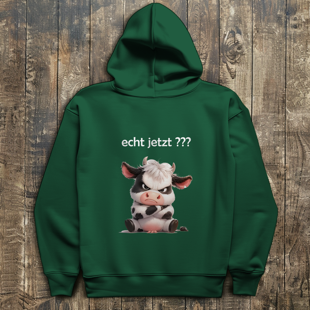 Herren Hoodie Kuh "echt jetzt ???"