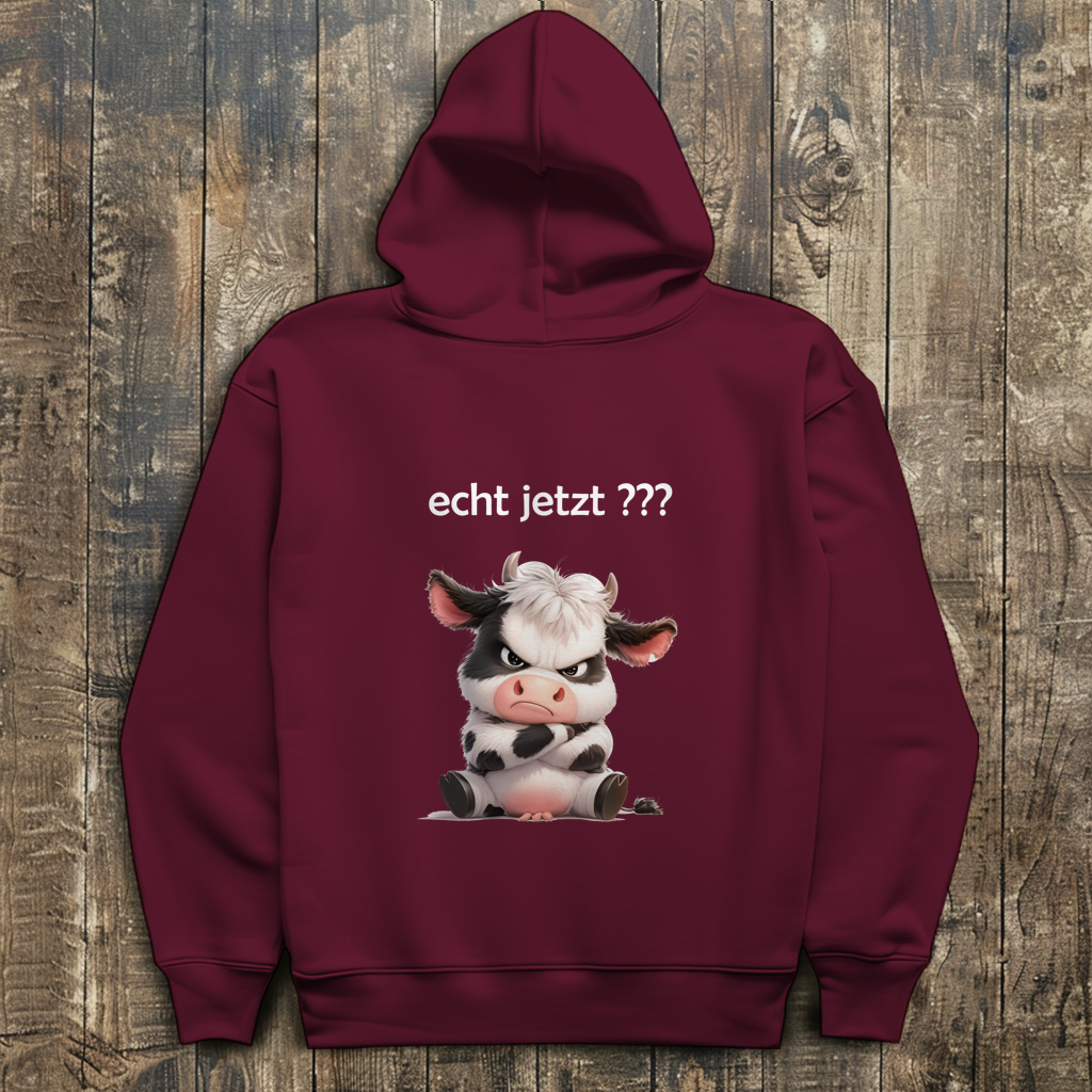 Herren Hoodie Kuh "echt jetzt ???"