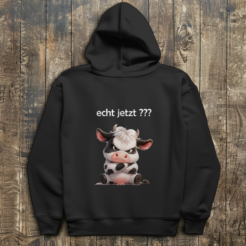 Herren Hoodie Kuh "echt jetzt ???"