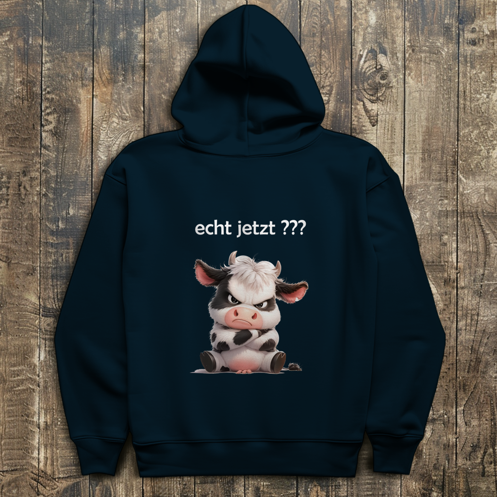 Herren Hoodie Kuh "echt jetzt ???"
