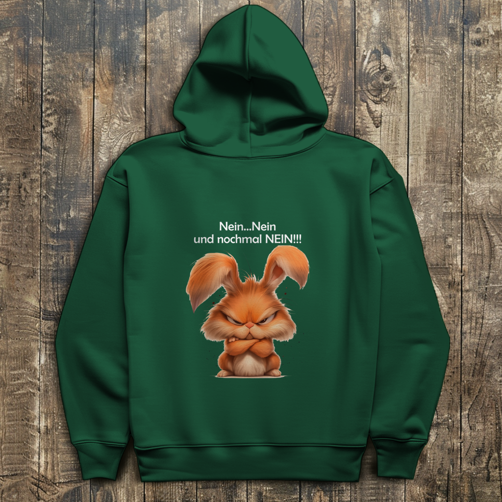 Herren Hoodie Hase "Nein, Nein und nochmal Nein!!!"
