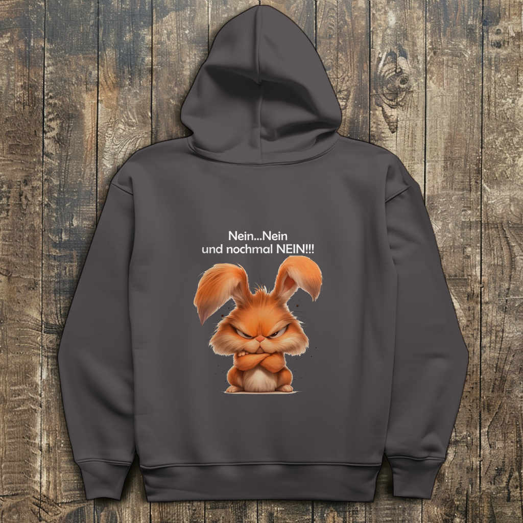 Herren Hoodie Hase "Nein, Nein und nochmal Nein!!!"