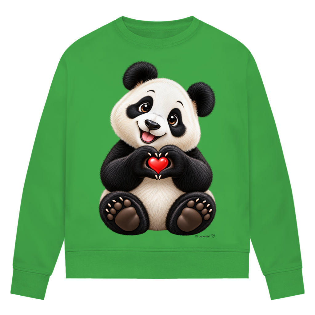 Damen Premium Bio Sweatshirt Ein Pandaherz für dich