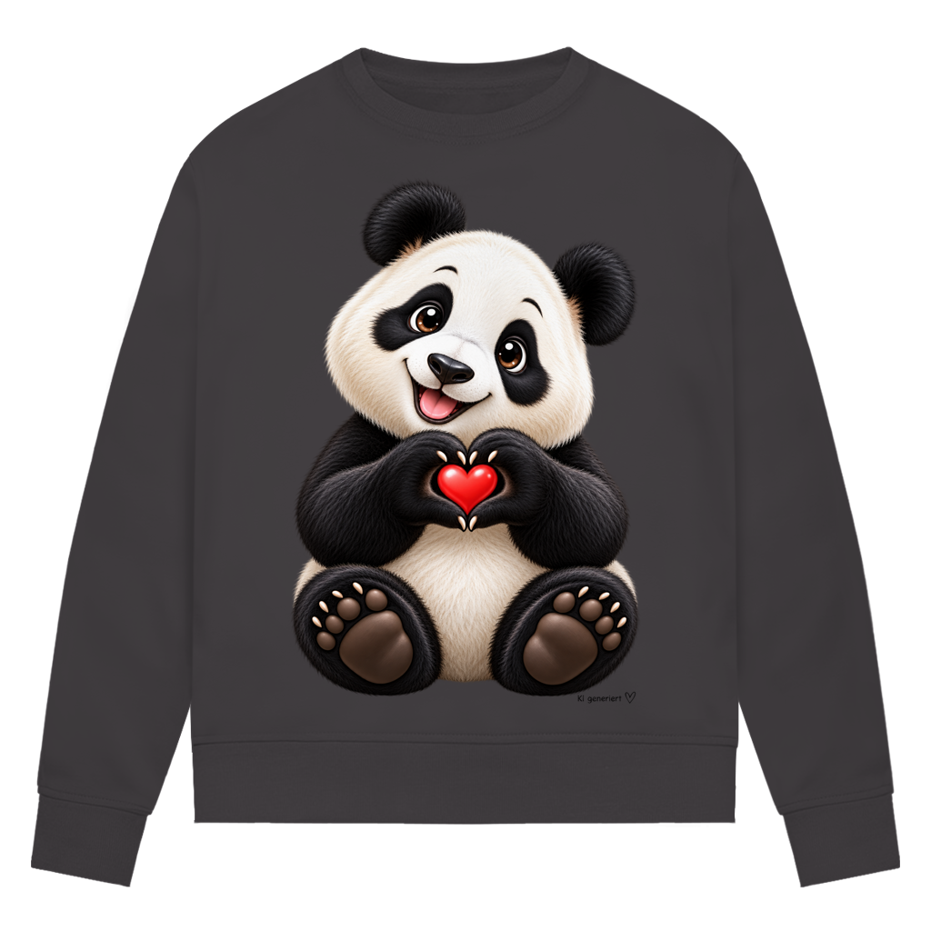 Damen Premium Bio Sweatshirt Ein Pandaherz für dich