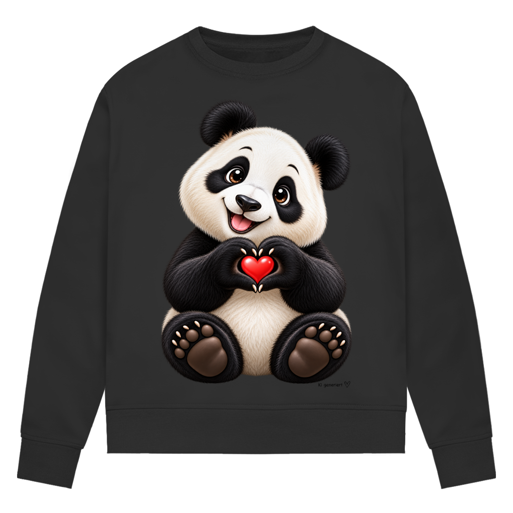 Damen Premium Bio Sweatshirt Ein Pandaherz für dich