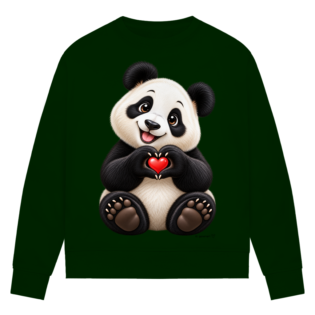 Damen Premium Bio Sweatshirt Ein Pandaherz für dich