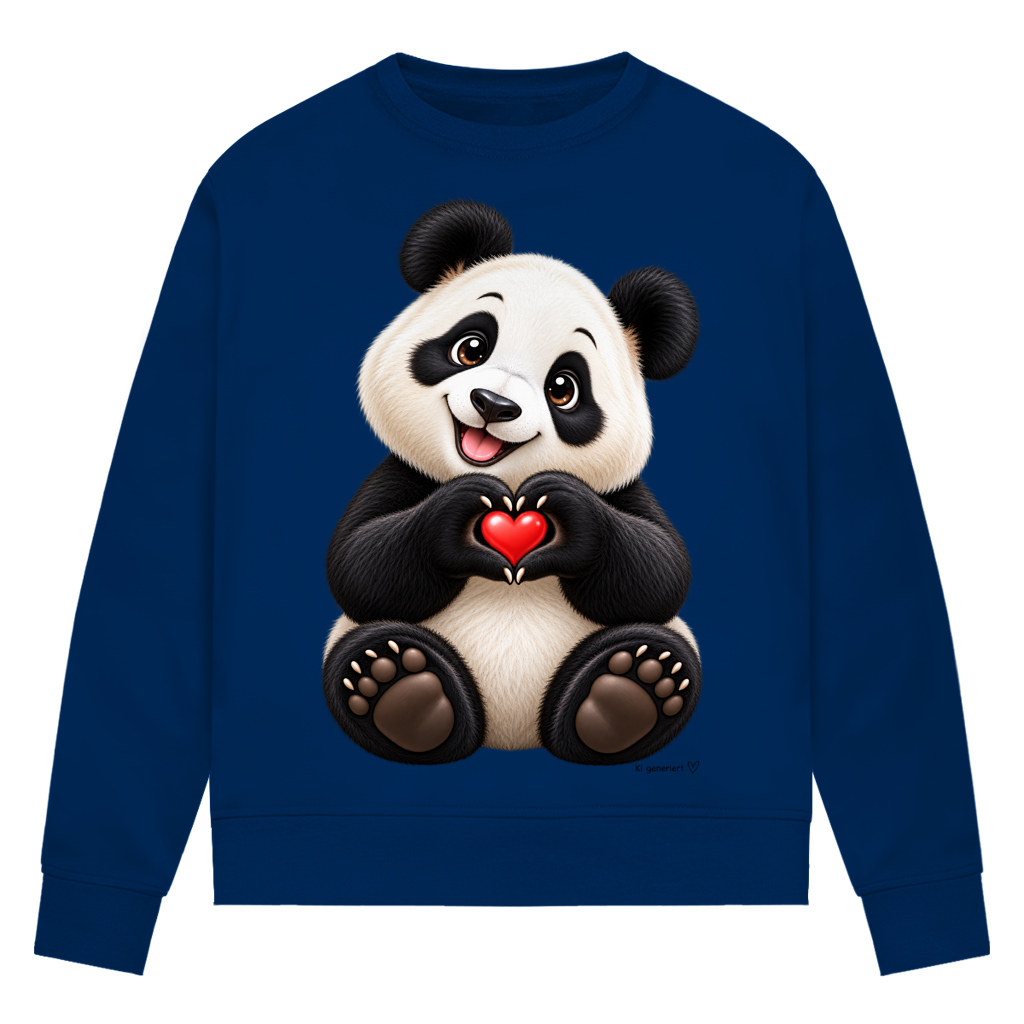 Damen Premium Bio Sweatshirt Ein Pandaherz für dich