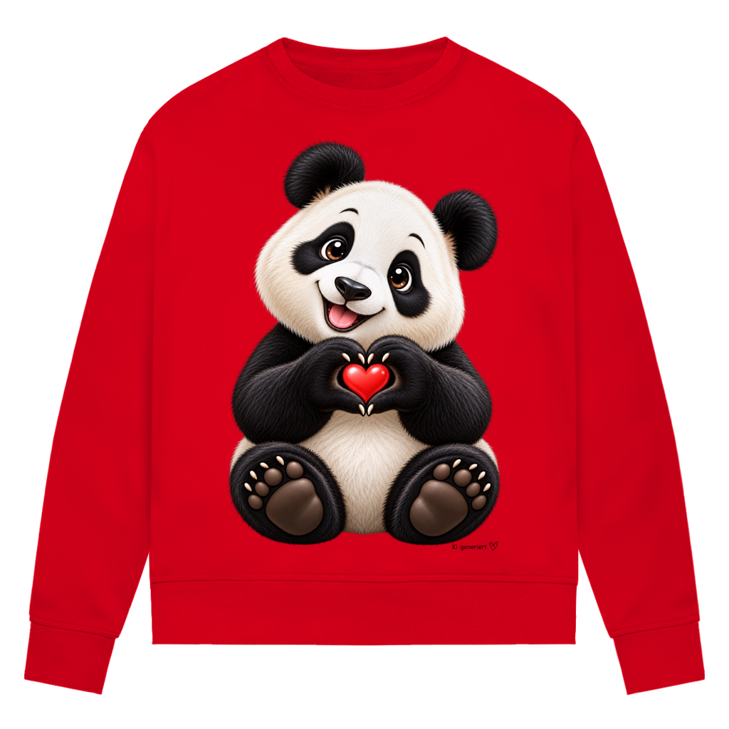 Damen Premium Bio Sweatshirt Ein Pandaherz für dich
