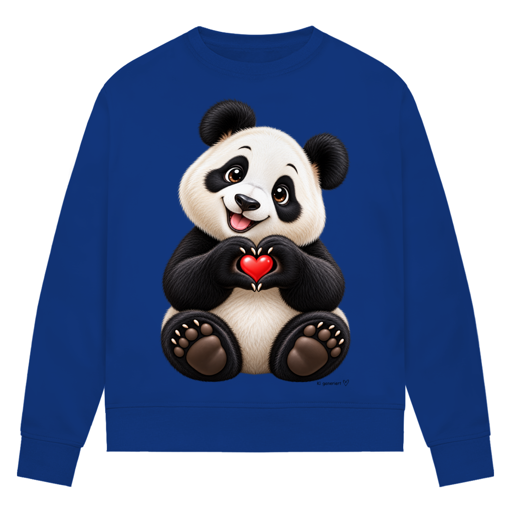 Damen Premium Bio Sweatshirt Ein Pandaherz für dich