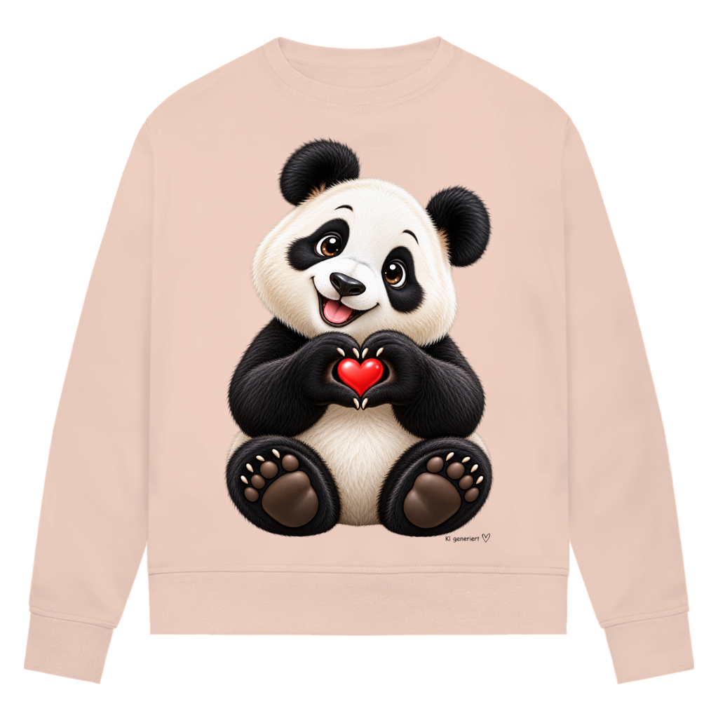 Damen Premium Bio Sweatshirt Ein Pandaherz für dich