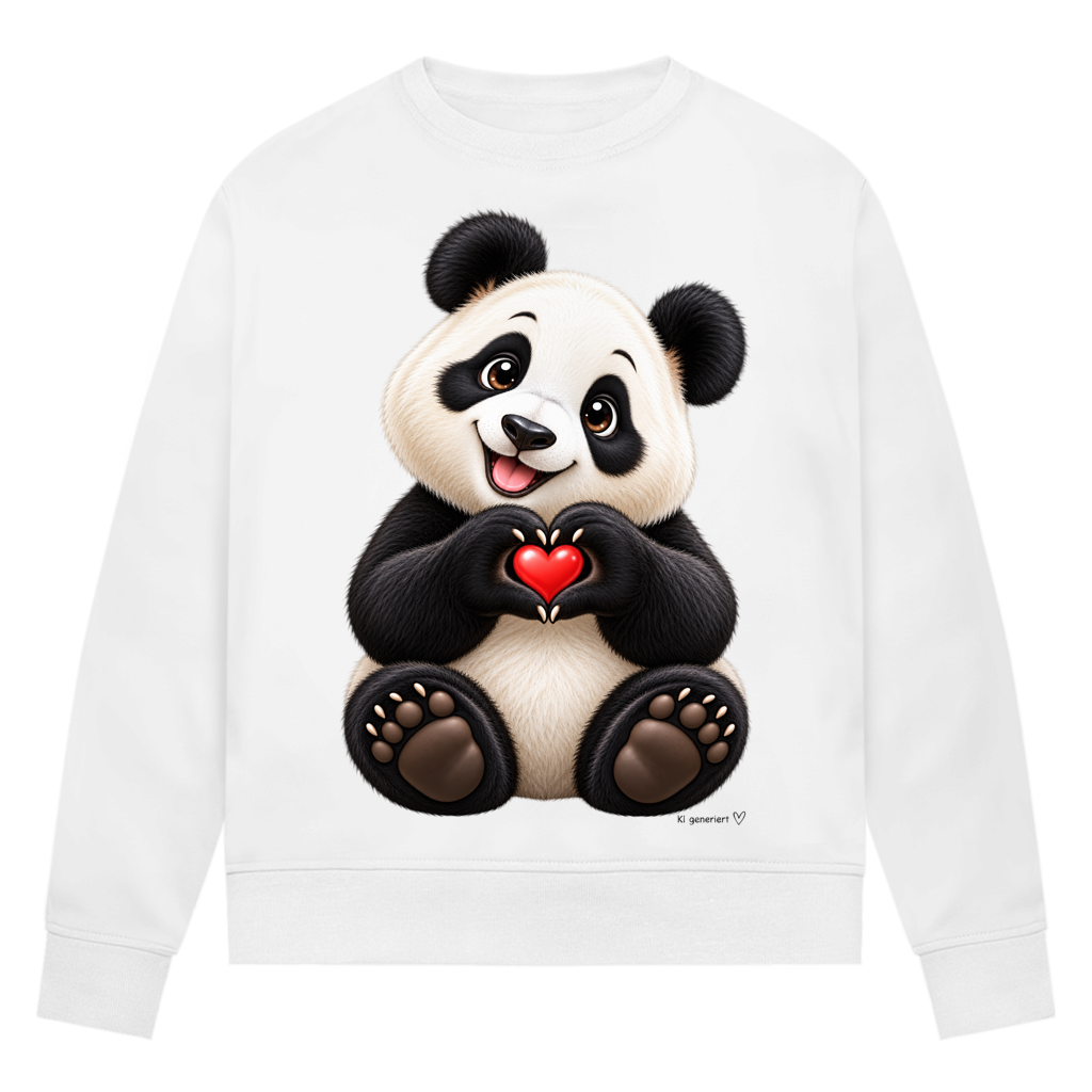 Damen Premium Bio Sweatshirt Ein Pandaherz für dich