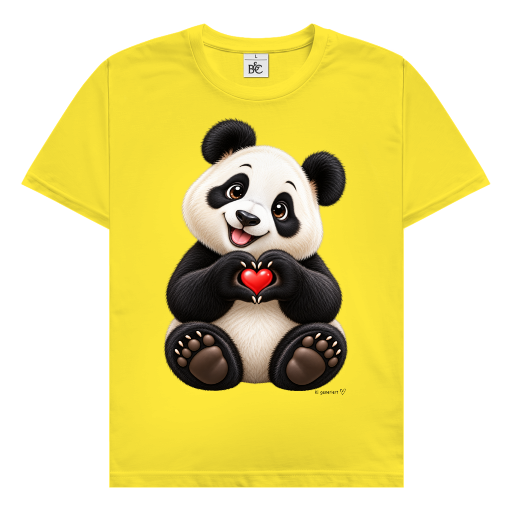 Herren T-Shirt Ein Pandaherz für dich