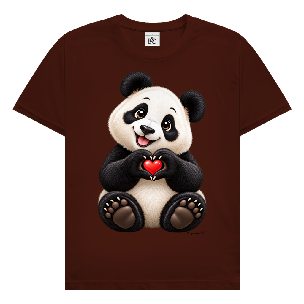 Herren T-Shirt Ein Pandaherz für dich