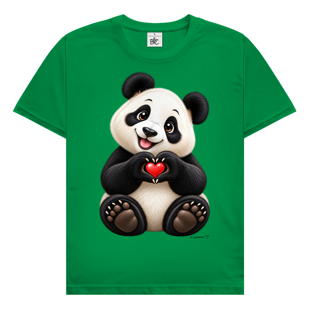 Herren T-Shirt Ein Pandaherz für dich
