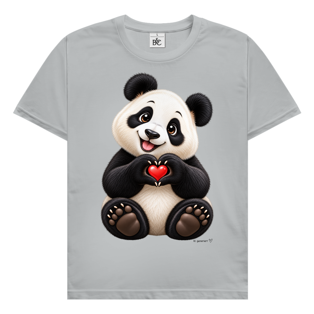 Herren T-Shirt Ein Pandaherz für dich