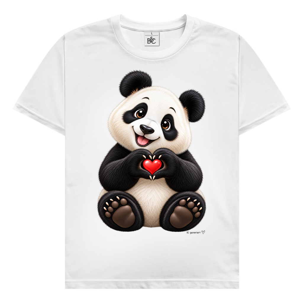 Herren T-Shirt Ein Pandaherz für dich