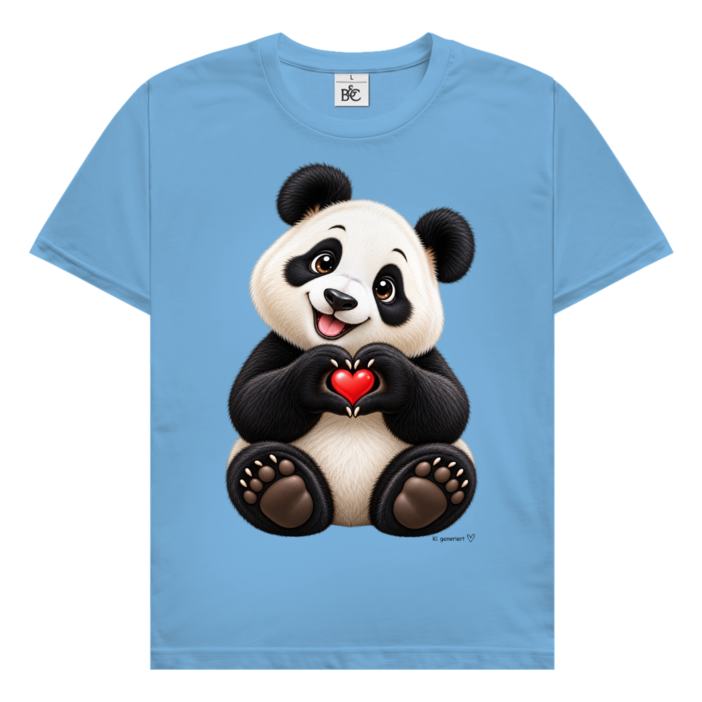 Herren T-Shirt Ein Pandaherz für dich