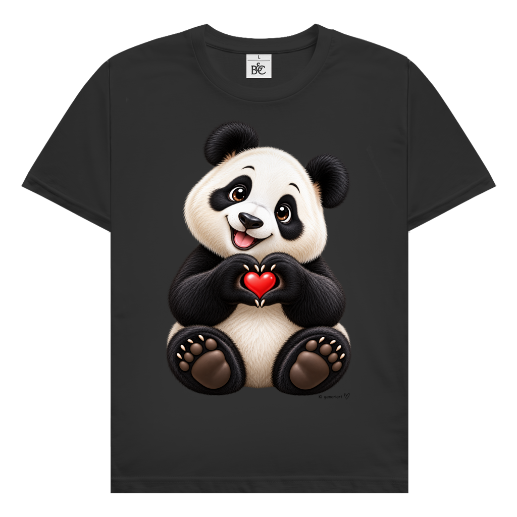Herren T-Shirt Ein Pandaherz für dich