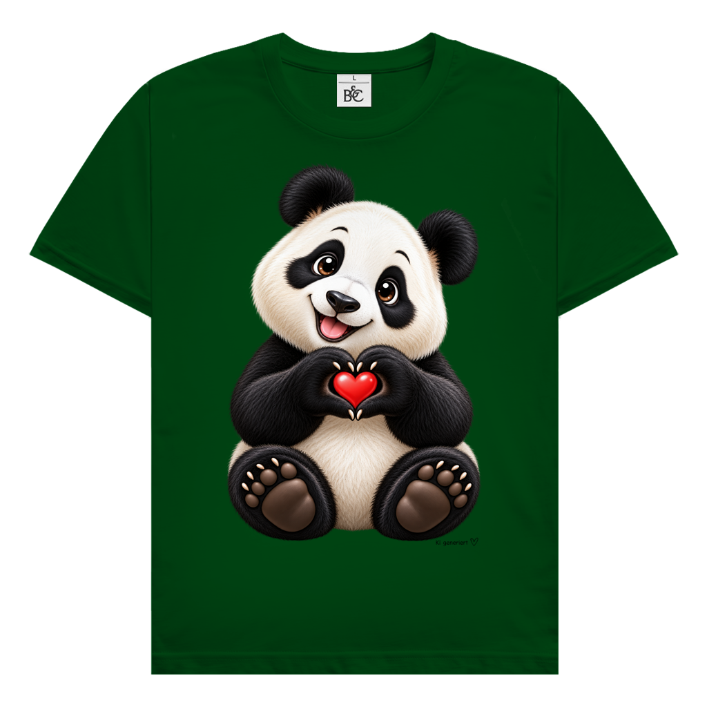 Herren T-Shirt Ein Pandaherz für dich