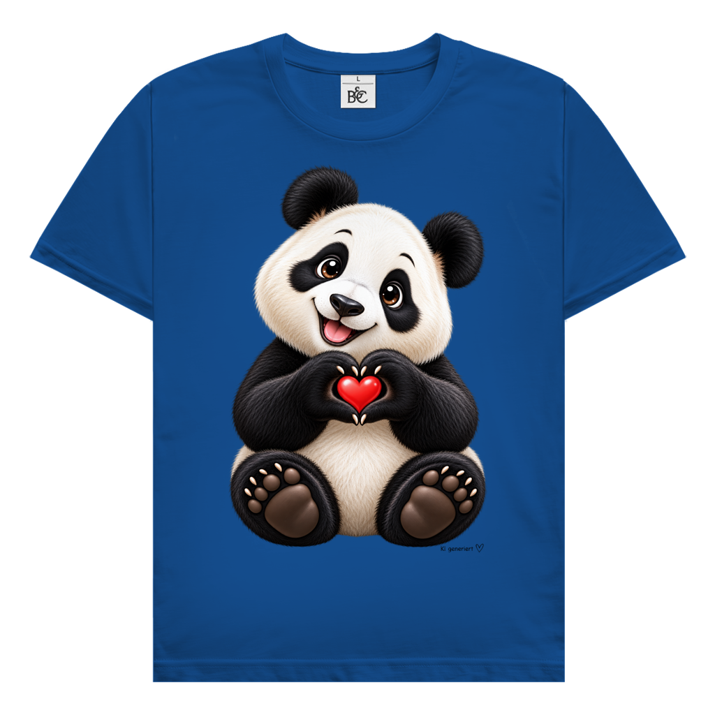 Herren T-Shirt Ein Pandaherz für dich