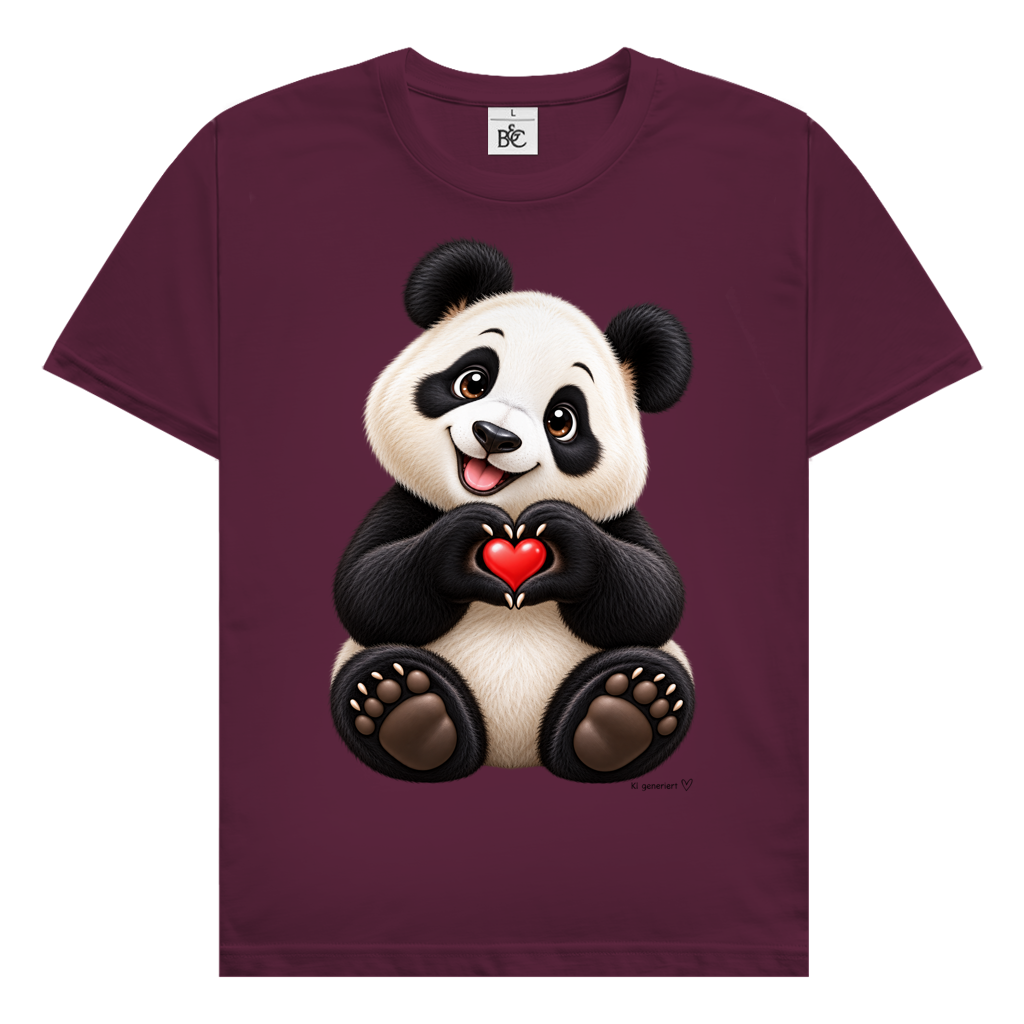 Herren T-Shirt Ein Pandaherz für dich