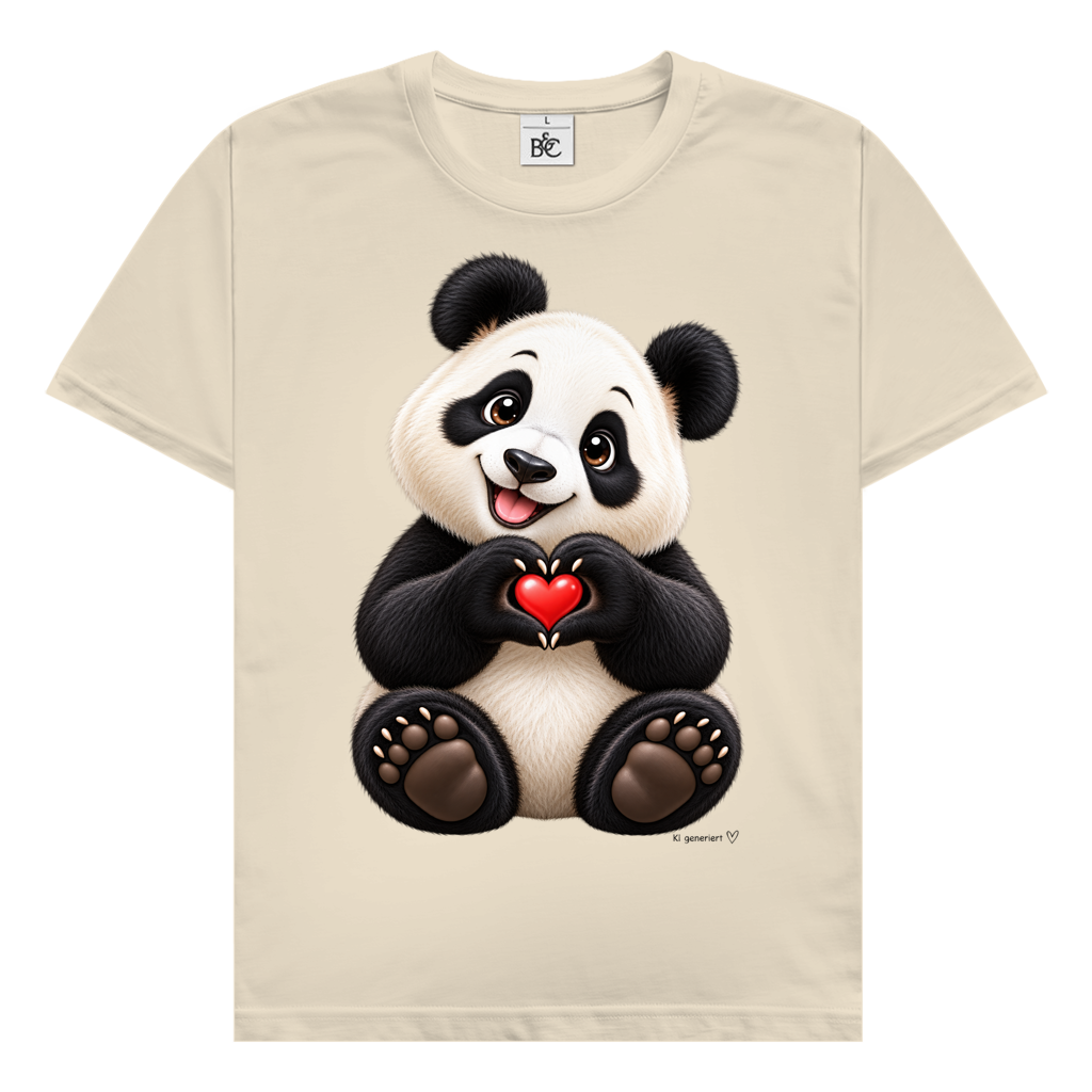 Herren T-Shirt Ein Pandaherz für dich