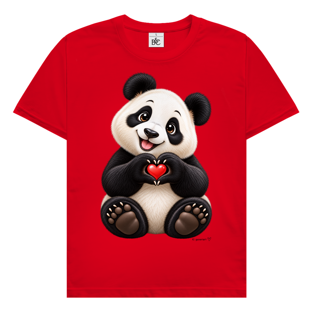Herren T-Shirt Ein Pandaherz für dich