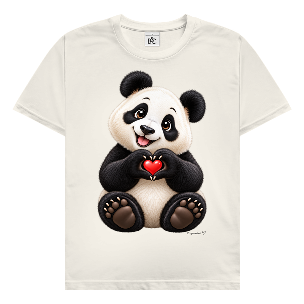 Herren T-Shirt Ein Pandaherz für dich