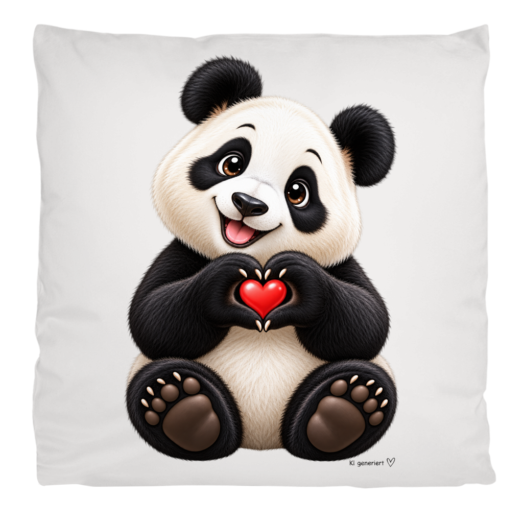 Kopfkissenbezug flauschig "Ein Pandaherz für dich"