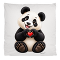 Kopfkissenbezug flauschig "Ein Pandaherz für dich"