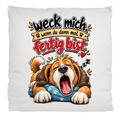 Kopfkissenbezug flauschig Hund "weck mich...."
