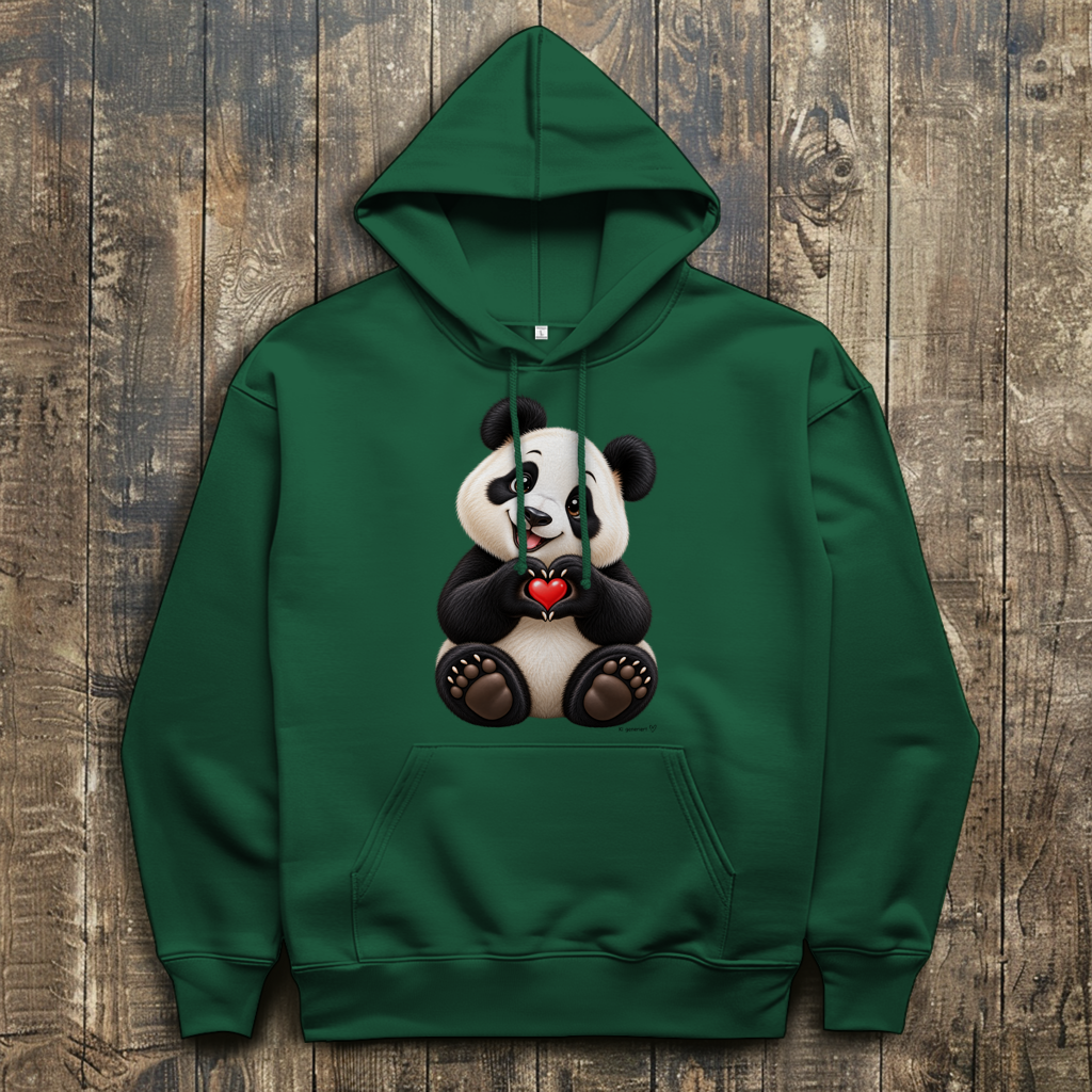Herren Hoodie Panda mit Herz