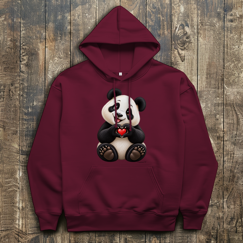 Herren Hoodie Panda mit Herz