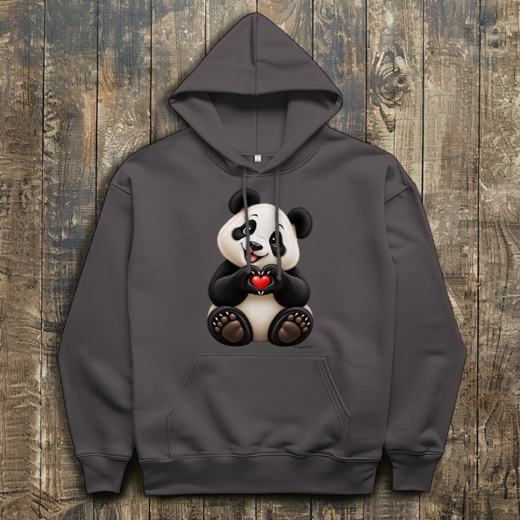 Herren Hoodie Panda mit Herz