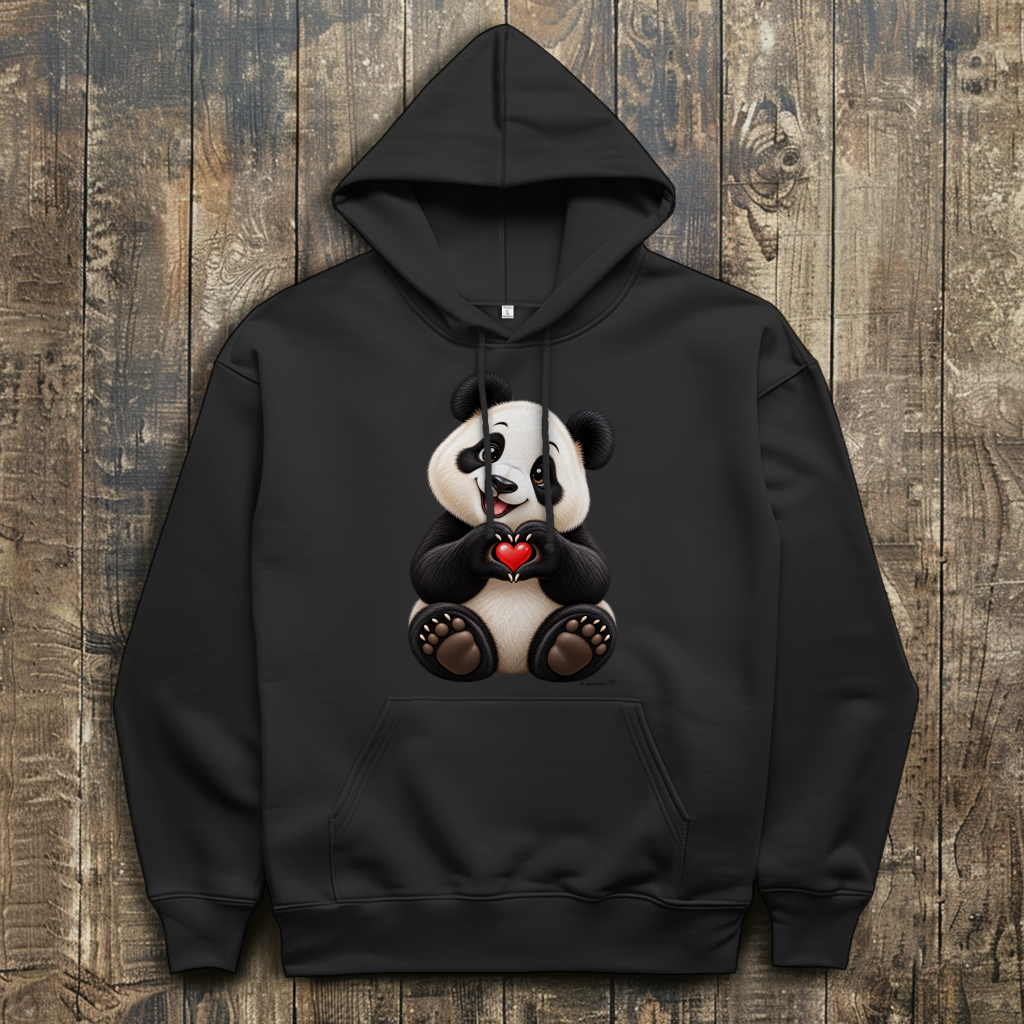 Herren Hoodie Panda mit Herz