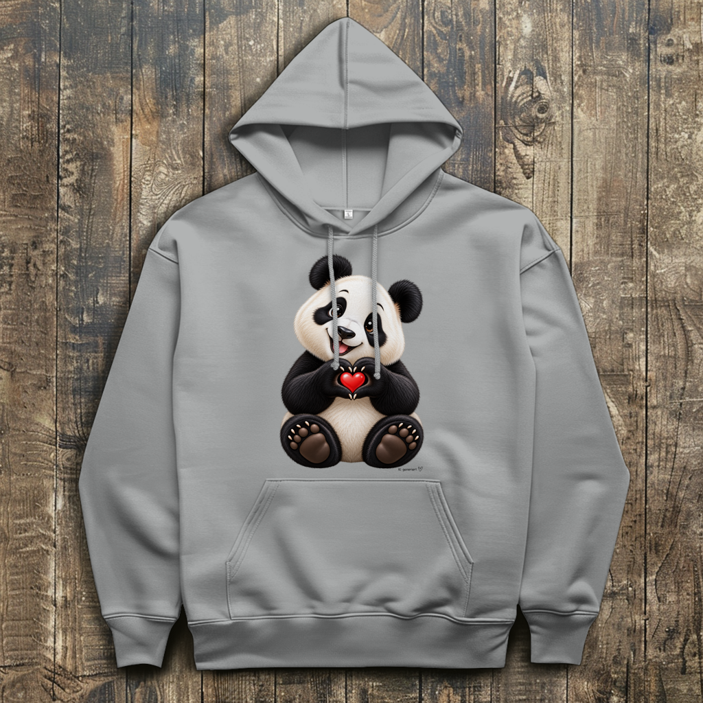 Herren Hoodie Panda mit Herz