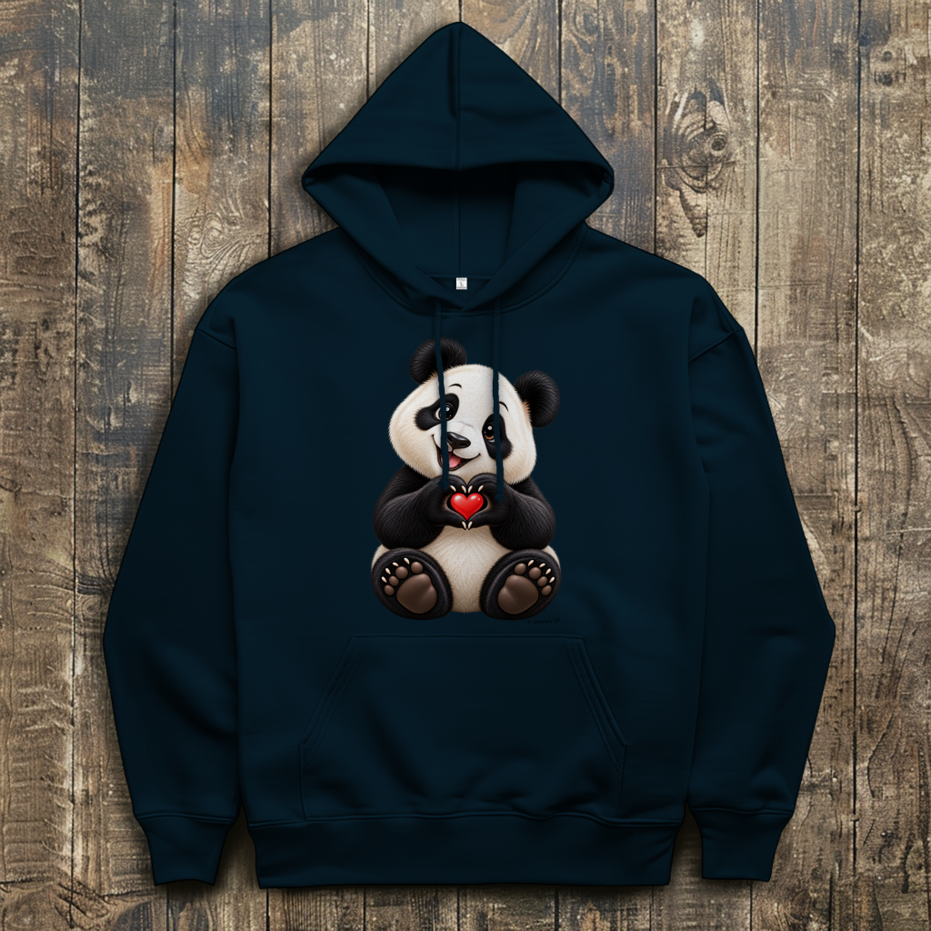 Herren Hoodie Panda mit Herz